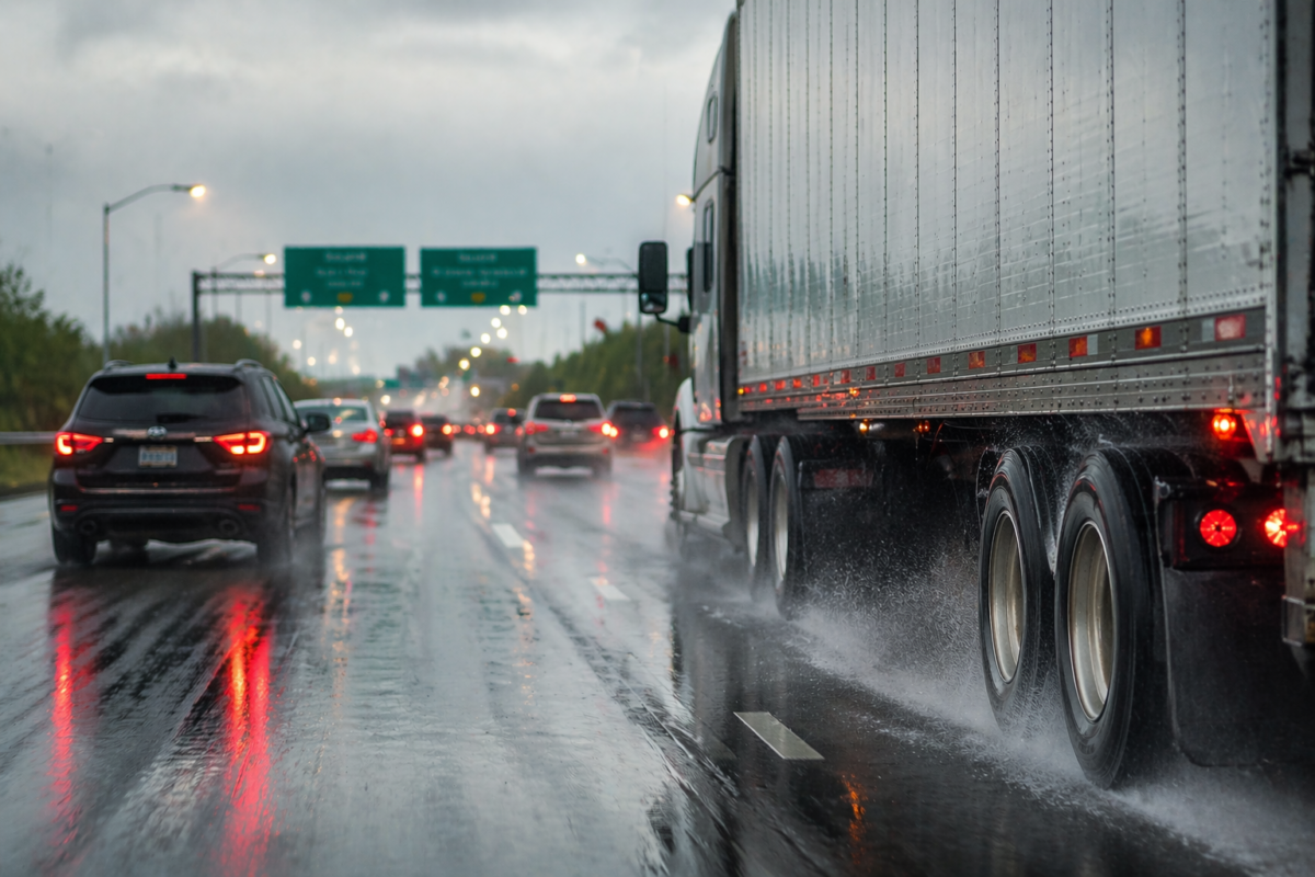 Accidentes de Camiones en Georgia en Primavera: Cómo las Carreteras Mojadas y el Tráfico Intenso Aumentan el Riesgo