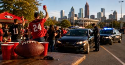 Cargos por DUI tras tailgating en Atlanta: 7 escenarios de arresto en días de fútbol americano